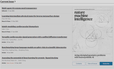 Cover Article for Nature Machine Intelligence, January 2026